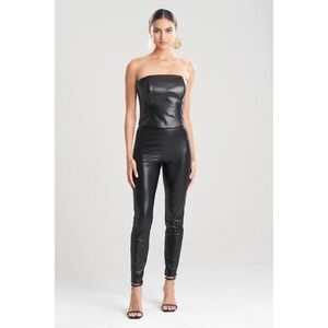 Natori Vegan‎ Leatherette Leggings, Women's Size L